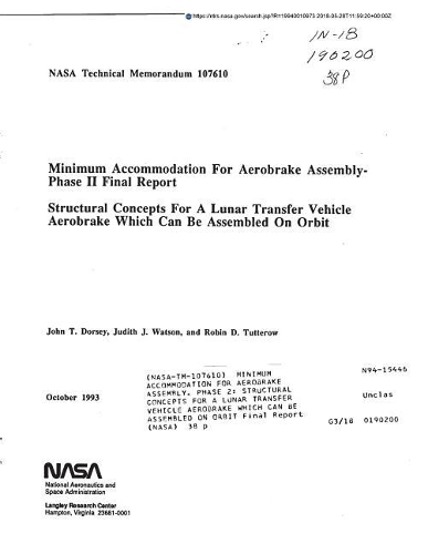 Minimum Accommodation for Aerobrake Assembly. Phase 2