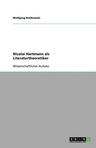 Nicolai Hartmann ALS Literaturtheoretiker