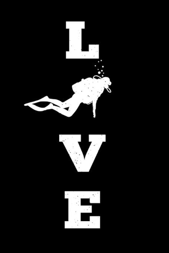 LOVE Scuba Diving Dive Diver Notebook: Snorkeling Snorkeler Bullet Journal with 100 Quad Ruled Graph Paper Pages in 6" x 9" Inch Composition Book Notepad Organizer Day Planner for Writing