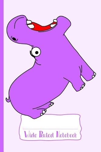 Purple Hungry Hippo Wide Ruled Notebook