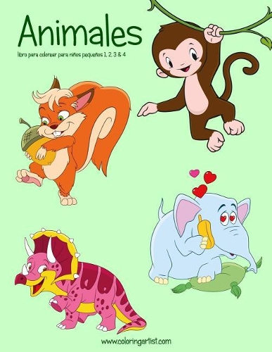 Animales libro para colorear para niños pequeños 1, 2, 3 & 4