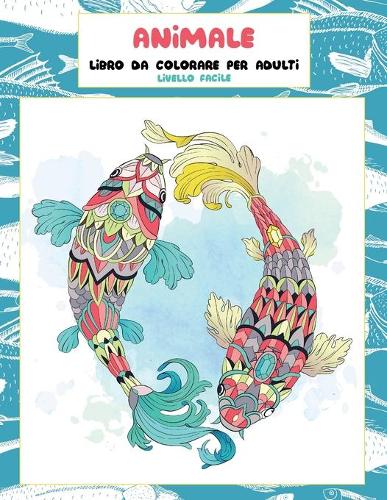 Libro da colorare per adulti - Livello facile - Animale