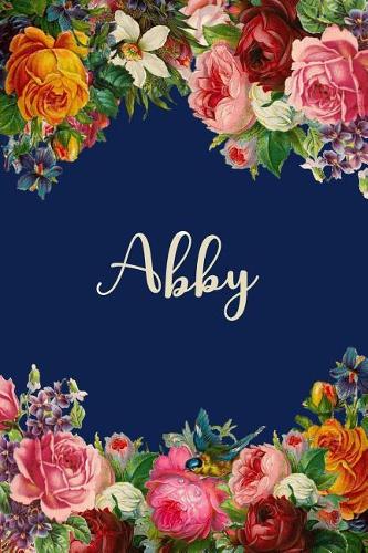 Abby: Personalized Name Floral Design Matte Soft Cover Notebook Journal to Write In. 120 Blank Lined Pages