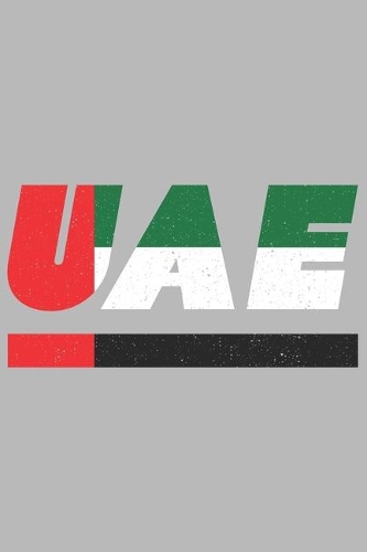 Uae: United Arab Emirates notebook with lined 120 pages in white. College ruled memo book with the emirates flag