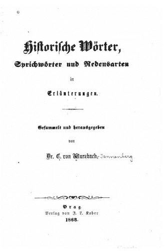 Historische wörter, Sprichwörter und redensarten in erläuterungen