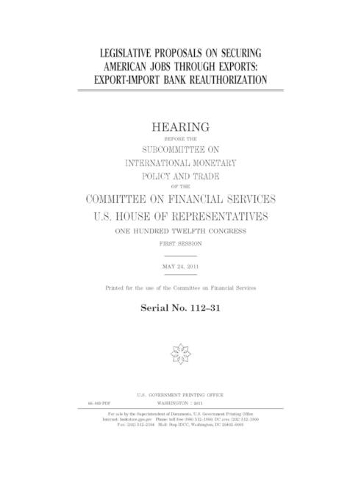 Legislative proposals on securing American jobs through exports