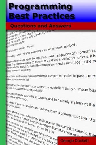 Programming Best Practices: Questions and Answers