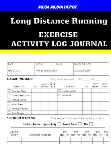 Long Distance Running Exercise Activity Log Journal
