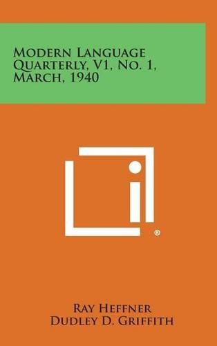 Modern Language Quarterly, V1, No. 1, March, 1940