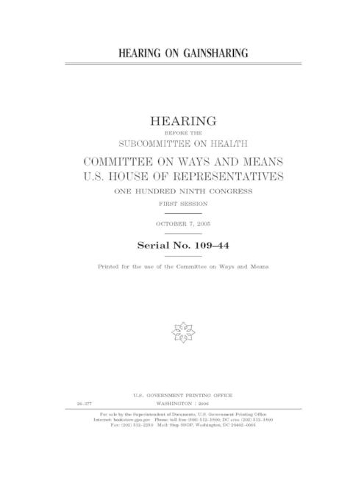 Hearing on gainsharing