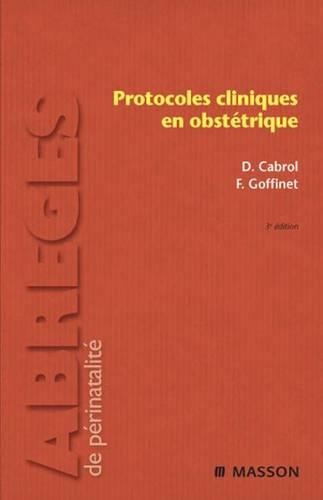 Protocoles Cliniques En Obstétrique
