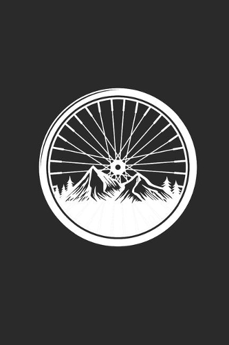 Bicycle Wheel With Mountain Silhouette
