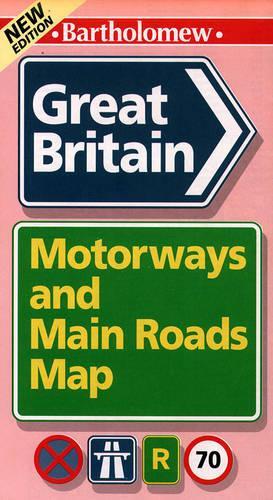Great Britain Motorways and Main Roads Map