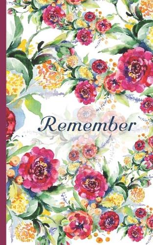 Remember: with Alphabetical Pages "All-in-One-Place" Internet Password, Website and Email, Address Book Small Discreet Size Lovely Pink Red Floral Cover