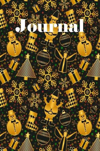 Journal: Blank Lined Journal Notebook Diary Book for Writing and Note Taking for Women, Girls, Men, Boys, Kids, Children Gold Christmas Theme