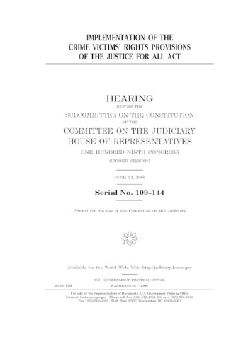 Implementation of the Crime Victims' Rights provisions of the Justice for All Act