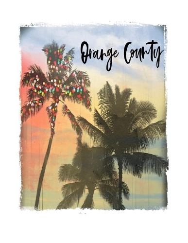 Orange County: California Christmas Notebook With Lined Wide Ruled Paper For Taking Notes. Stylish Tropical Travel Journal Diary 8.5 x 11 Inch Soft Cover. For Home