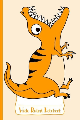 Orange Hungry Dinosaur Wide Ruled Notebook