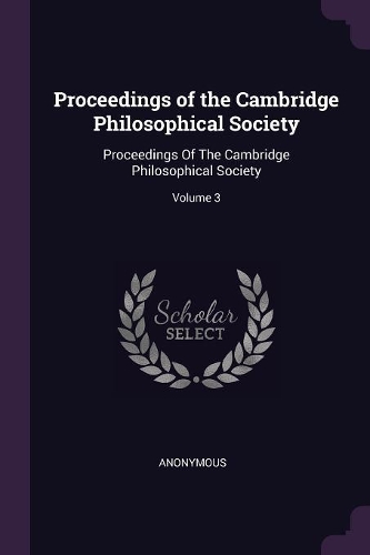 Proceedings of the Cambridge Philosophical Society