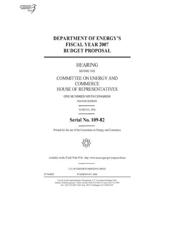 Department of Energy's fiscal year 2007 budget proposal