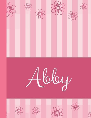 Abby: Personalized Name College Ruled Notebook Pink Lines and Flowers