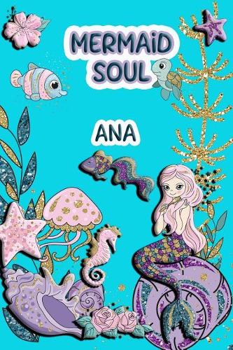 Mermaid Soul Ana: Wide Ruled Composition Book Diary Lined Journal