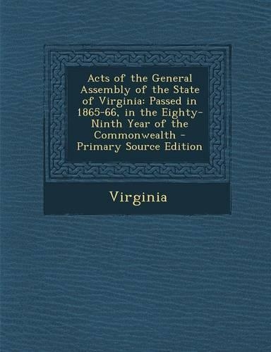Acts of the General Assembly of the State of Virginia