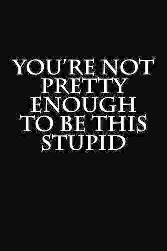 You're Not Pretty Enough To Be This Stupid: Blank Lined Journal