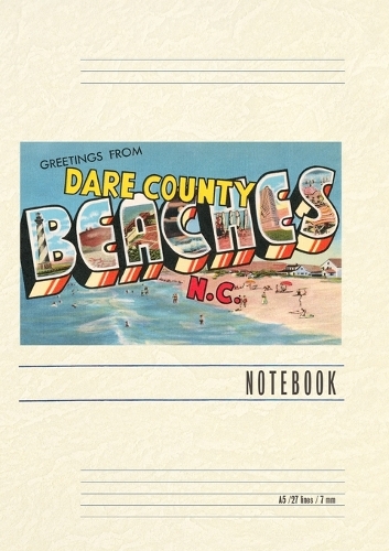 Vintage Lined Notebook Greetings from Dare County Beaches