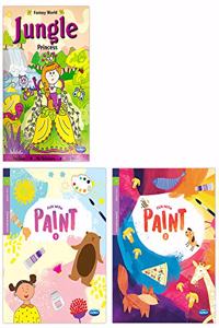 Navneet FANTASY WORLD - JUNGLE PRINCESS, FUN WITH PAINT BOOK - 1, FUN WITH PAINT BOOK - 2