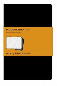 Moleskine Ruled Cahier Xl - Black Cover (3 Set)