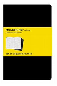 Moleskine Squared Cahier Xl - Black Cover (3 Set)