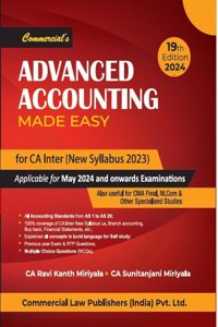 Advanced Accounting Made Easy for CA Inter (New Syllabus 2023)Applicable for May 2024 and Onwards Examination