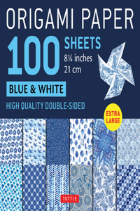 Origami Paper 100 Sheets Blue & White 8 1/4 (21 CM)