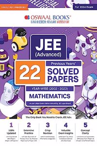 Oswaal JEE (Advanced) 22 Years Solved Papers (2002 - 2023) Mathematics Book (For 2024 Exam)