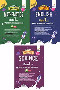 Olympiad Champs Science, Mathematics, English Class 1 with Past Questions 3rd Edition (set of 3 books)