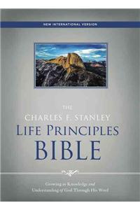 NIV, the Charles F. Stanley Life Principles Bible, Hardcover, Red Letter Edition