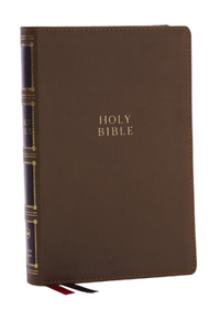 Nkjv, Compact Center-Column Reference Bible, Brown Leathersoft, Red Letter, Comfort Print (Thumb Indexed)