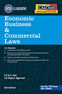 Taxmann's CRACKER for Economic Business & Commercial Laws ? The Most Updated & Amended Book for Topic-wise Past Exam Questions | ICSI Study Material Comparison | CS Executive | June 2022 Exams [Paperback] CS N.S. Zad and CA Mayur Agarwal