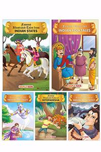 Stories from India (Set of 5 Books with 68 Moral Stories) - Colourful Pictures - Story Books for kids- Tales from Indian States, Indian Folktales, Indian Fairytales, Hitopadesha, Indian Mythology