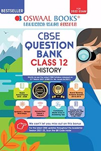 Oswaal CBSE Question Bank Class 12 History Book Chapter-wise & Topic-wise Includes Objective Types & MCQ's [Combined & Updated for Term 1 & 2]