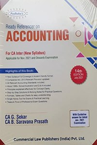 Ready Referencer on Accounting For CA Inter (New Syllabus) Applicable for Nov 2021 and onwards examination