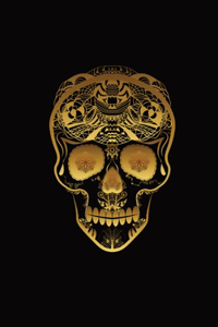 Glowing Golden Sugar Skeleton Skull Diary, Journal, and/or Notebook