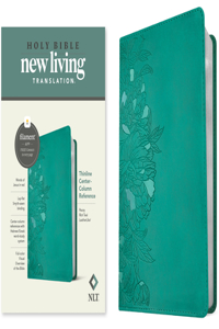 NLT Thinline Center-Column Reference Bible, Filament-Enabled Edition (Leatherlike, Peony Rich Teal, Red Letter)