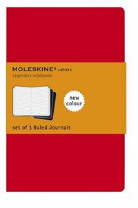 Moleskine Ruled Cahier Xl - Red Cover (3 Set)