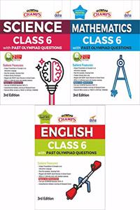 Olympiad Champs Science, Mathematics, English Class 6 with Past Questions 3rd Edition (Set of 3 Books)