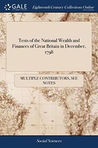 TESTS OF THE NATIONAL WEALTH AND FINANCE