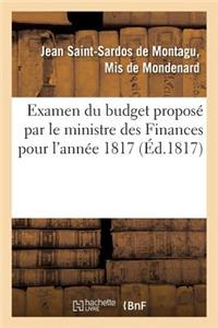 Examen Du Budget Proposé Par Le Ministre Des Finances Pour l'Année 1817