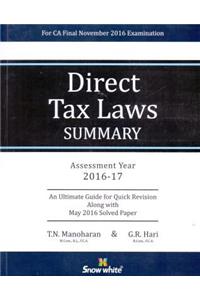 DIRECT TAX LAWS SUMMARY for CA Final November 2016 examinations