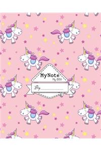 Notebook: My Note My Idea,8 x 10, 110 pages: Unicorn: (School Notebooks)